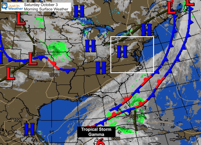 October 3 weather Saturday morning