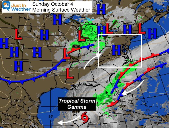 October 4 weather Sunday morning