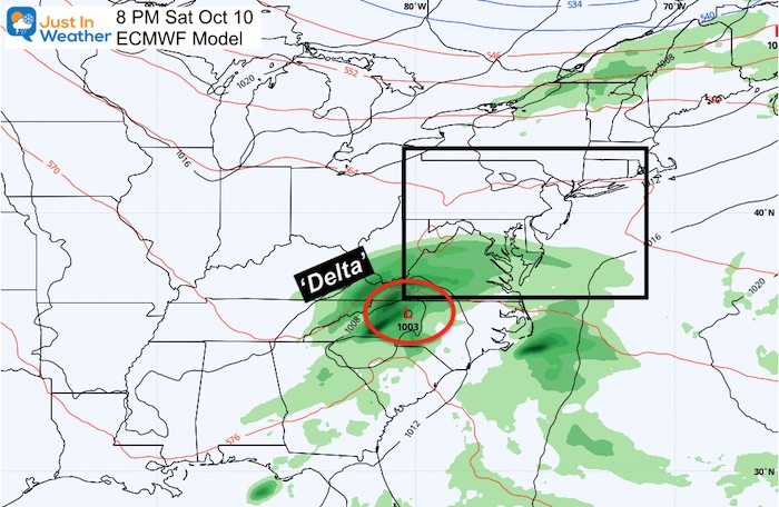 October 5 weather tropics storm Delata Saturday European