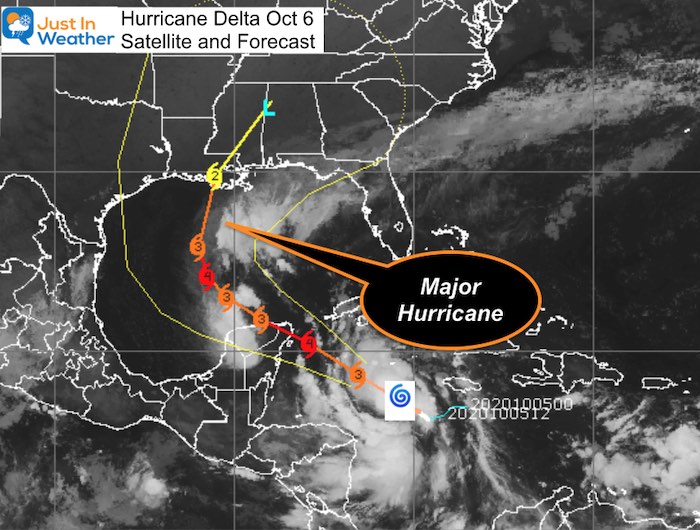 October 6 weather Hurricane Delta Forecsat Track