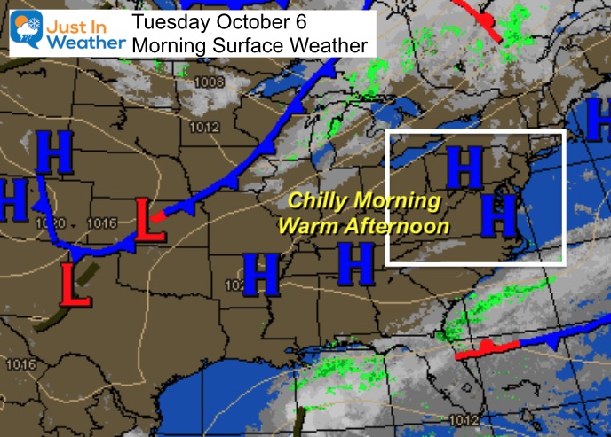 October 6 weather Tuesday morning