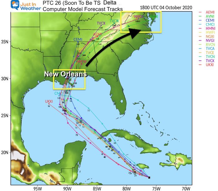 Tropical Models Spaghetti Forecast October 4