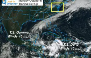 Tropical Storm Delta and Gamma October 5