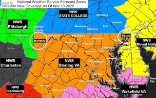 National Weather Service Forecast Zones Maryland New November 2020