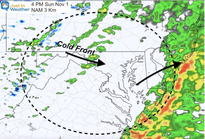 November 1 weather rain snow Sunday 4 PM