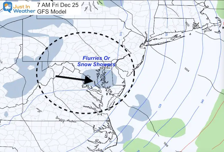 December 20 weather Christmas snow GFS Friday 7 AM