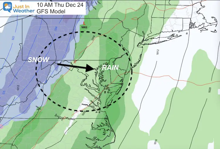 December 20 weather Christmas snow GFS Thursday 10 AM