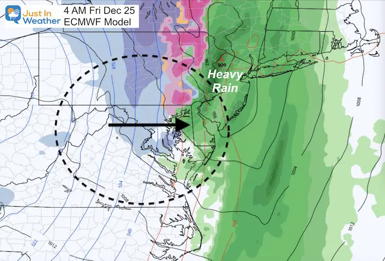 December 20 weather snow Christmas ECMWF Friday 4 AM