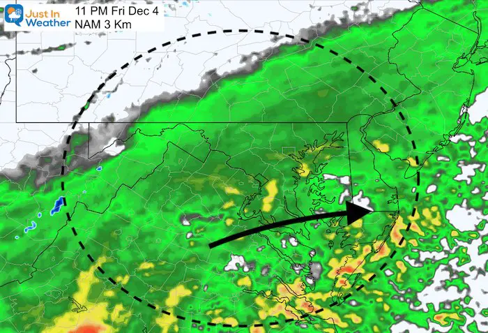 December 4 weather storm rain Friday 11 PM
