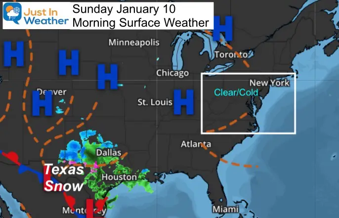 January 10 weather Sunday morning