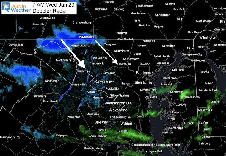 January 20 weather snow Wednesday dooppler radar