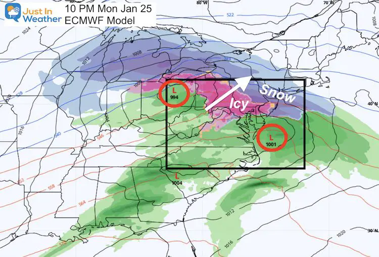 January 20 weather snow storm next Monday 10 PM