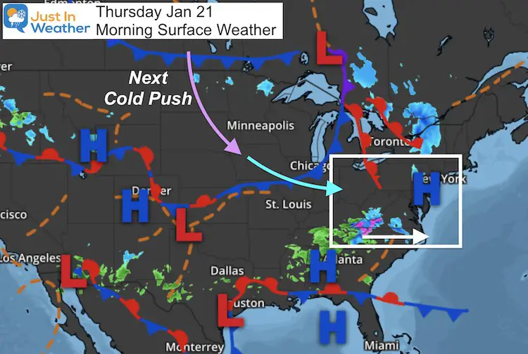 January 21 weather Thursday morning