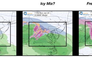 January 22 weather snow ice storm Monday