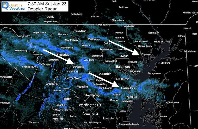 January 23 snow radar Saturday morning