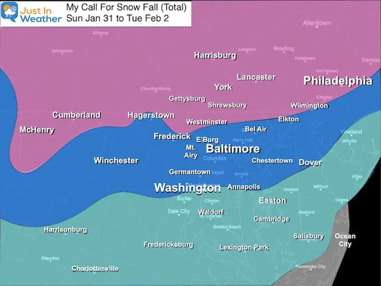 January 30 my call snowfall map