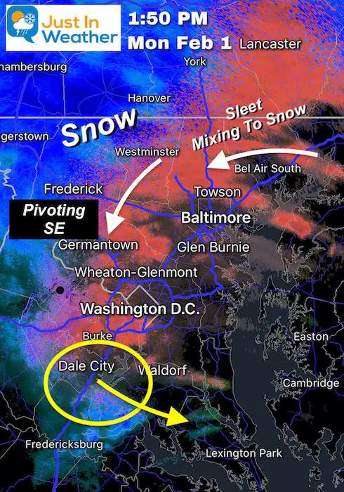 February 1 weather snow radar afternoon