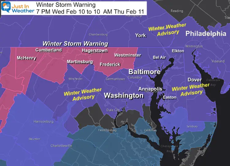 February 10 Winter Storm Warning