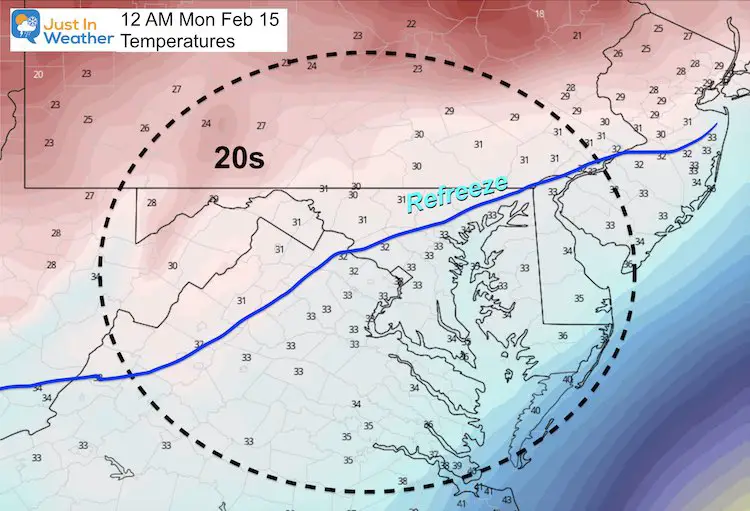 February 14 Monday weather temperature AM 12