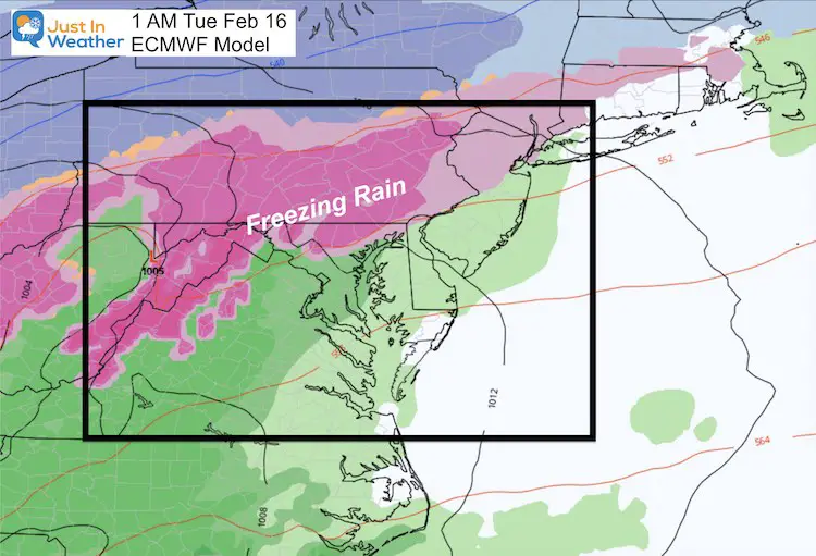 February 14 weather Tuesday ice AM 1