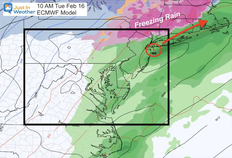 February 14 weather Tuesday ice AM 10