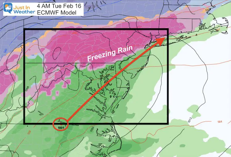 February 14 weather Tuesday ice AM 4