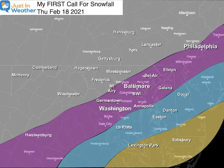 February 16 My First Call For Snowfall Thursday feature