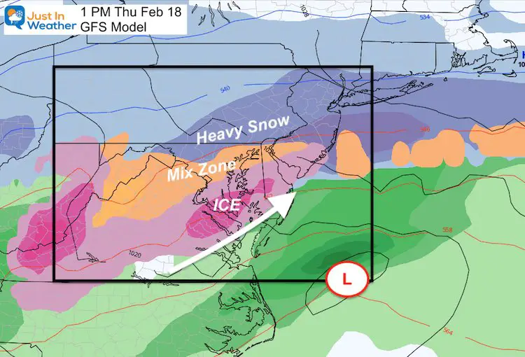 February 16 weather snow ice Thursday PM 1