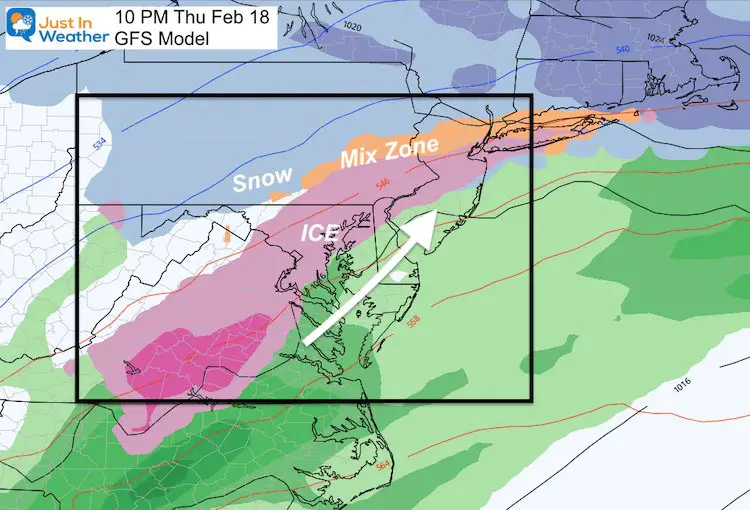 February 16 weather snow ice Thursday PM 10