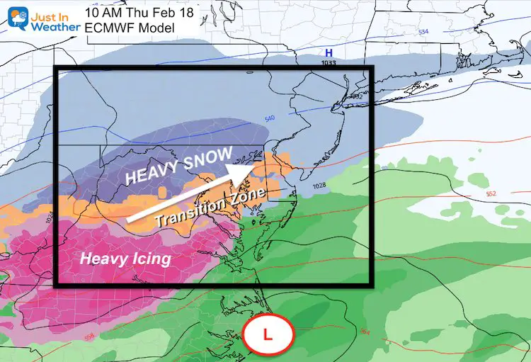 February 17 weather storm snow ice Thursday AM 10