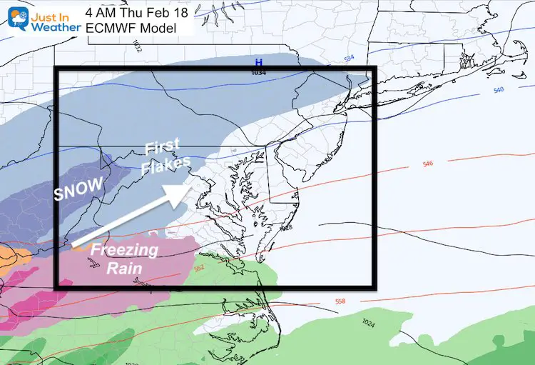 February 17 weather storm snow ice Thursday AM 4