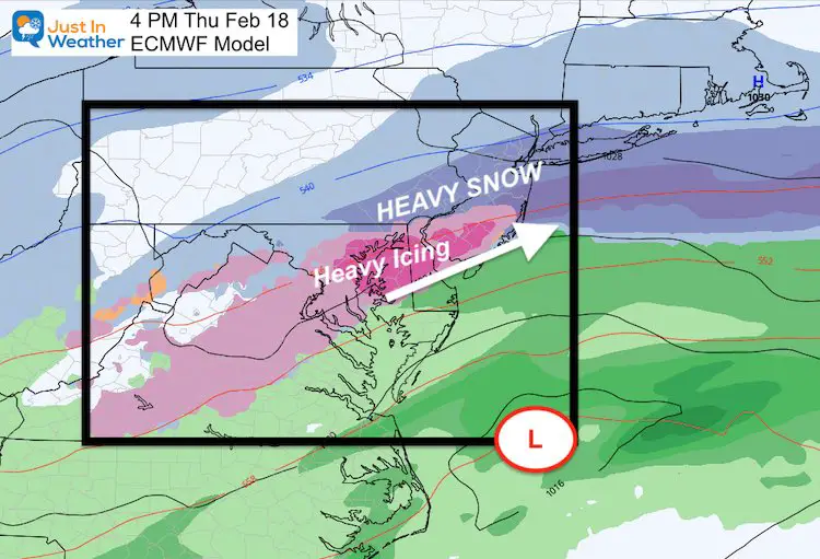 February 17 weather storm snow ice Thursday PM 4