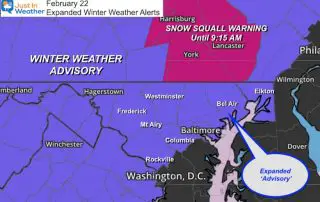 February 22 Expanded Winter Weather Advisory