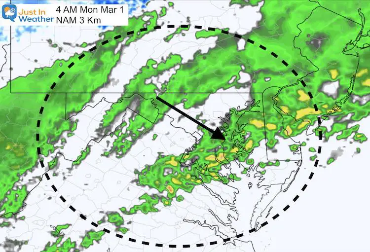 February 27 weather rain Monday AM 4
