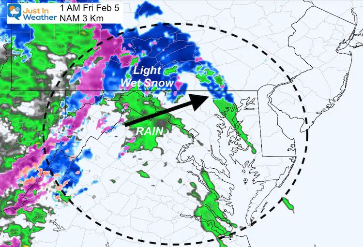 February 4 weather snow Friday 1 AM