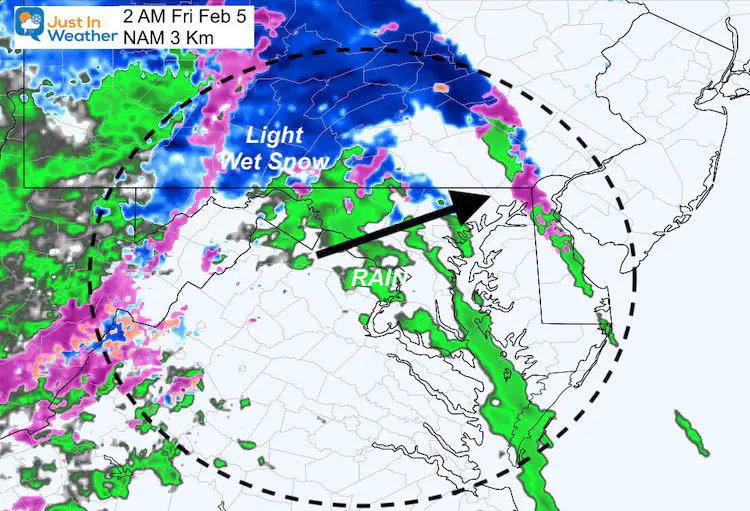February 4 weather snow Friday 2 AM