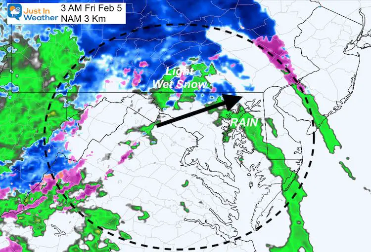 February 4 weather snow Friday 3 AM
