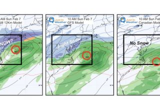 February 4 weather snow Superbowl Sunday Models