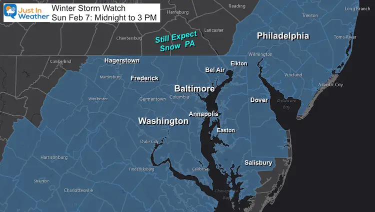 February 5 Winter Storm Watch Sunday