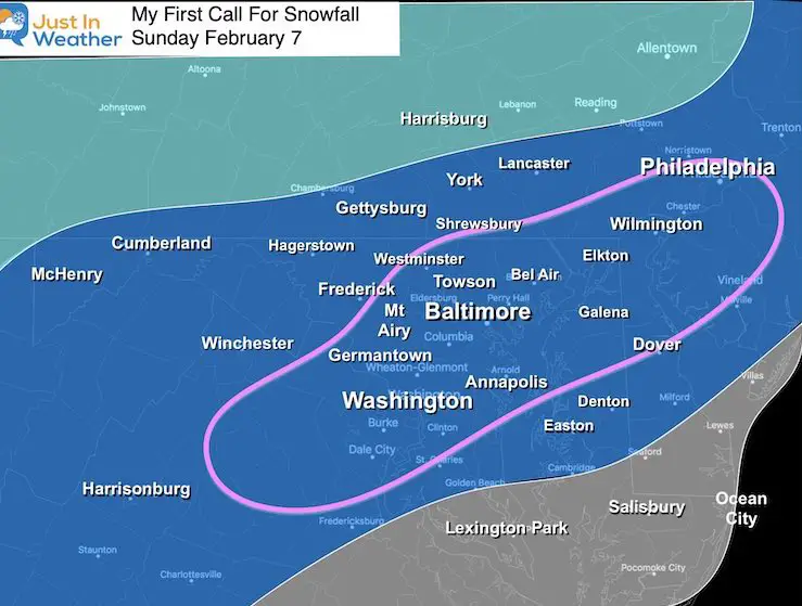 February 5 weather snow Total Sunday My First Call Feature