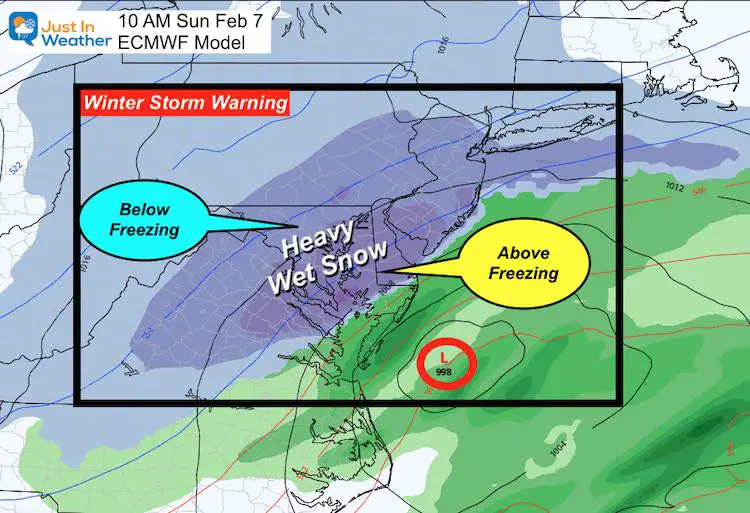 February 6 weather snow storm Sunday morning