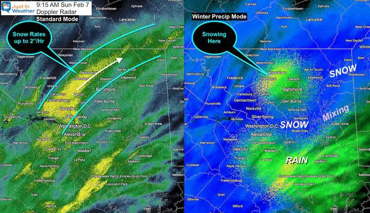 February 7 weather snow radar 9 AM