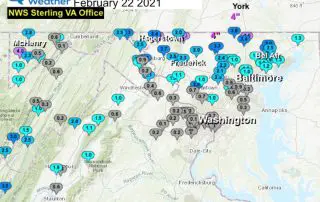 Snow Spotter Reports February 22 Maryland Virginia