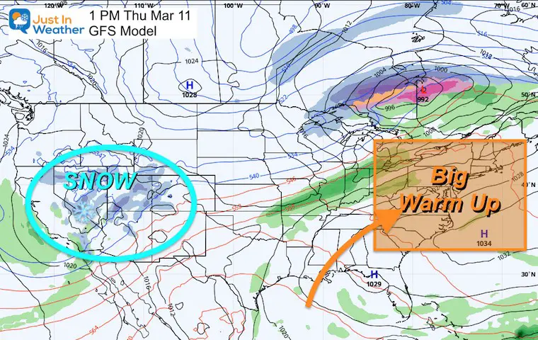 March 10 weather Thursday Warm And Snow