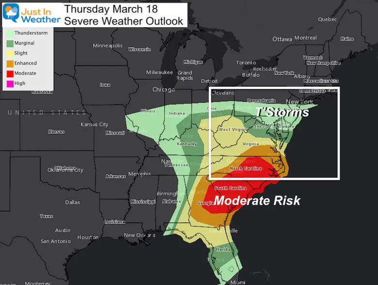 March 17 weather severe storm risk Thursday