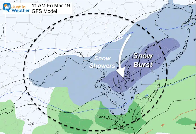 March 17 weather snow Friday AM 11