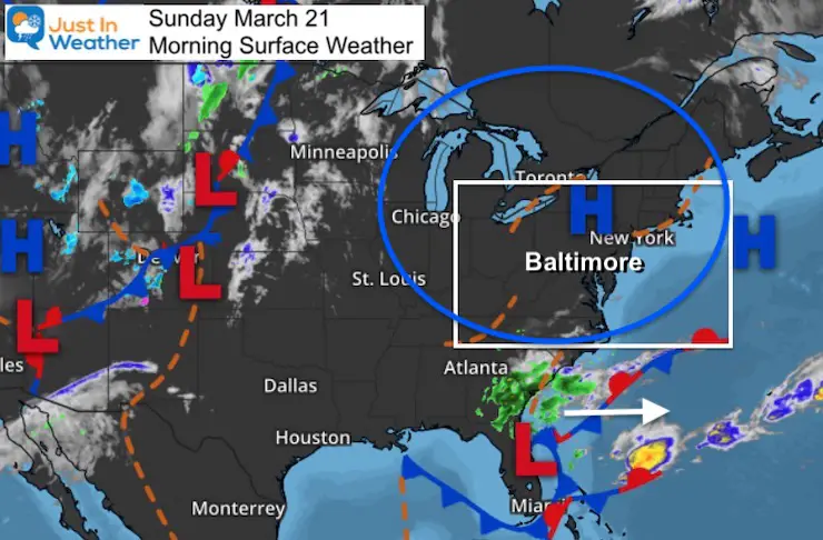 March 21 weather Sunday morning