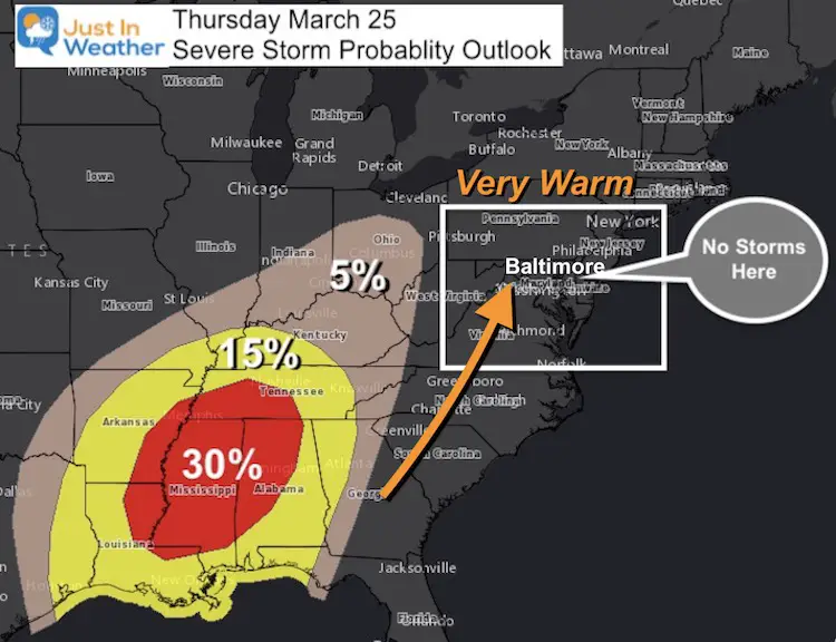 March 23 severe storm potential Thursday