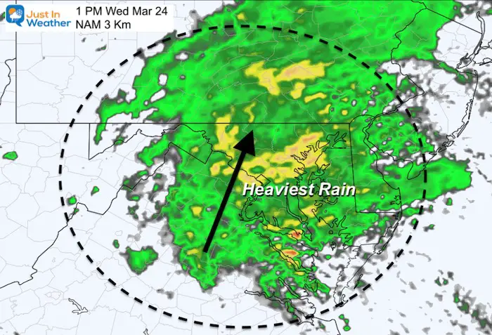 March 24 weather rain radar Thursday PM 1