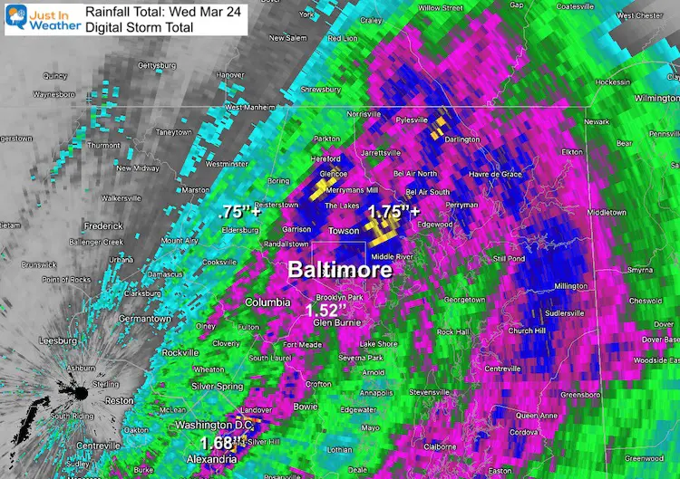 March 24 weather record rain doppler